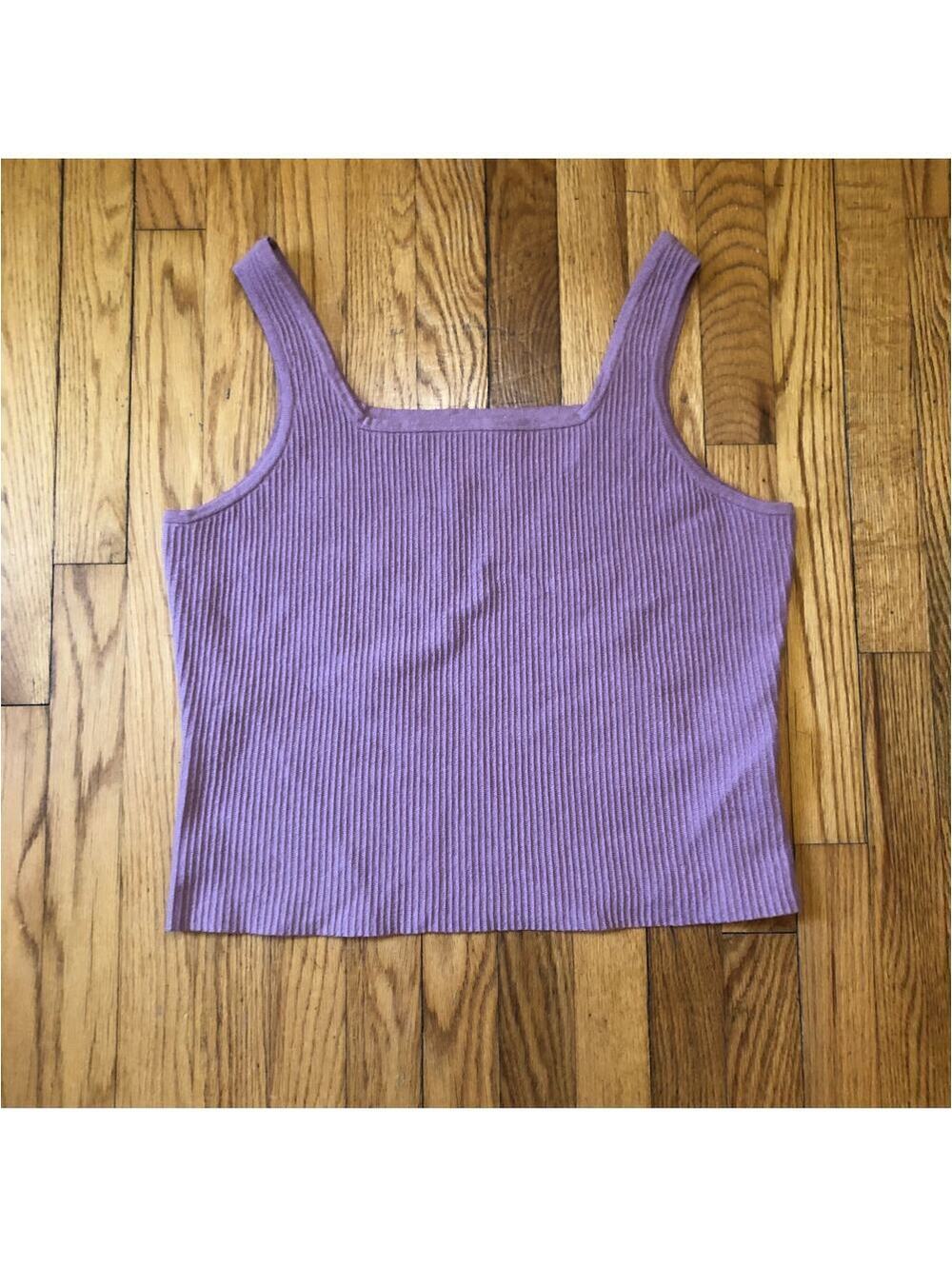 The General Good NWT Women's Purple/Lavender Sleeveless Knit Ribbed Tank Top XL